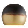 Brass Dome Light Fixture, Black With Gold Brass - Ref.1180