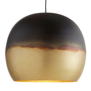 Brass Dome Light Fixture, Black With Gold Brass - Ref.1180